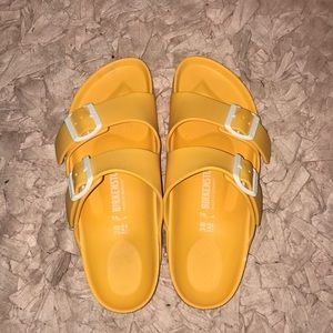Yellow birkenstocks arizona eva